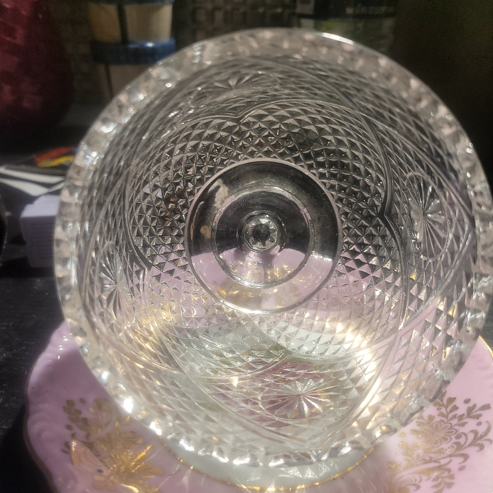 cheese  glass lid  , maybe hobnail, - Picture 3 of 4